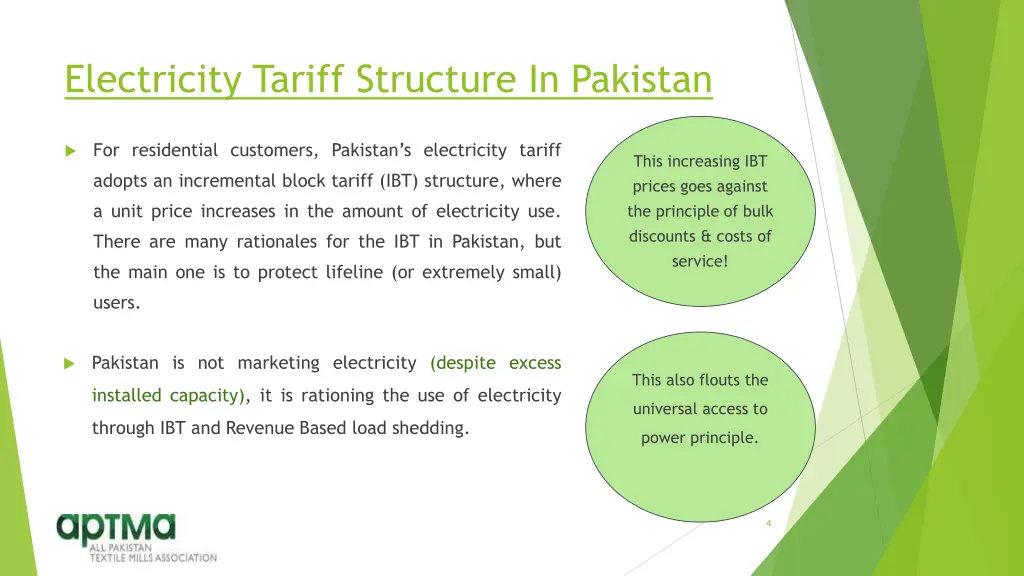 electricity tariff structure in pakistan