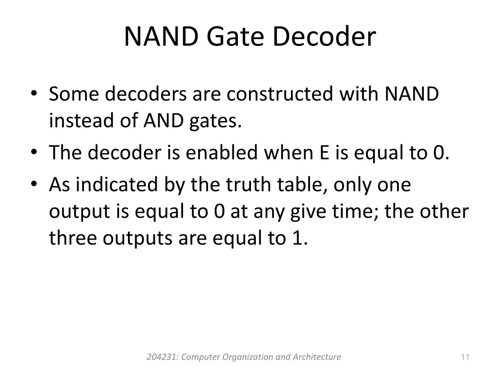 nand gate decoder