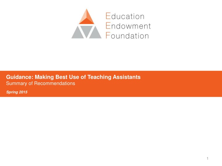 guidance making best use of teaching assistants