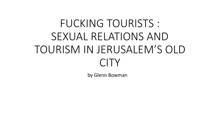 fucking tourists sexual relations and tourism