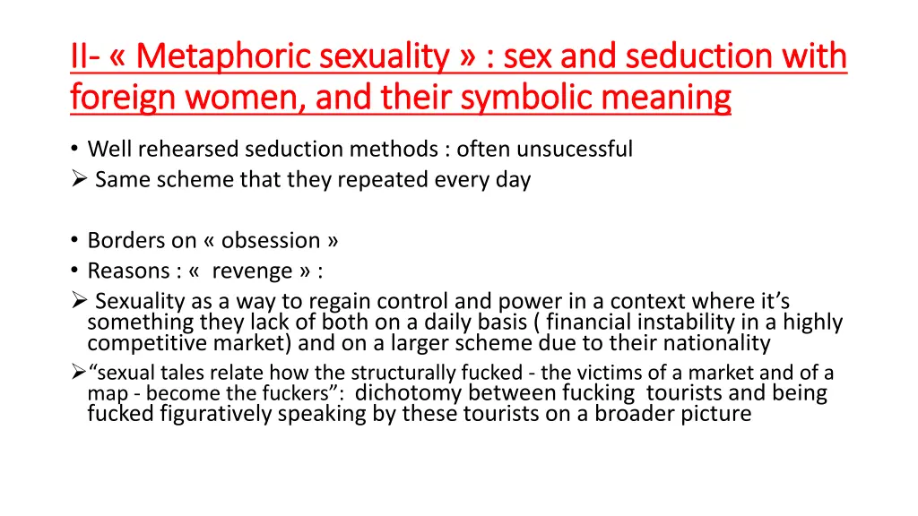 ii ii metaphoric metaphoric sexuality foreign