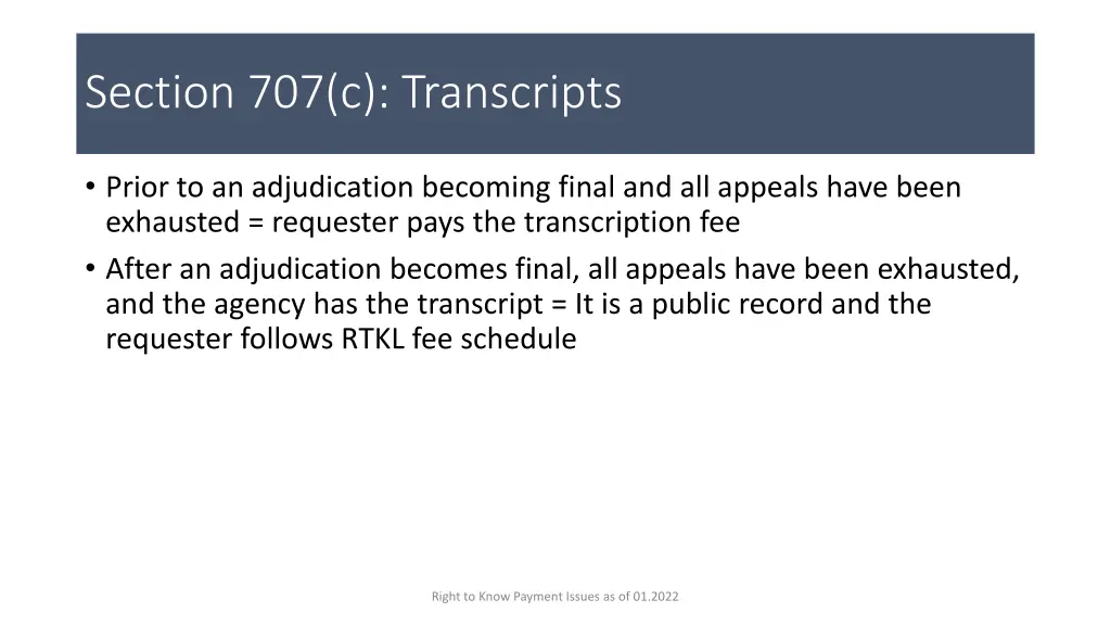 section 707 c transcripts