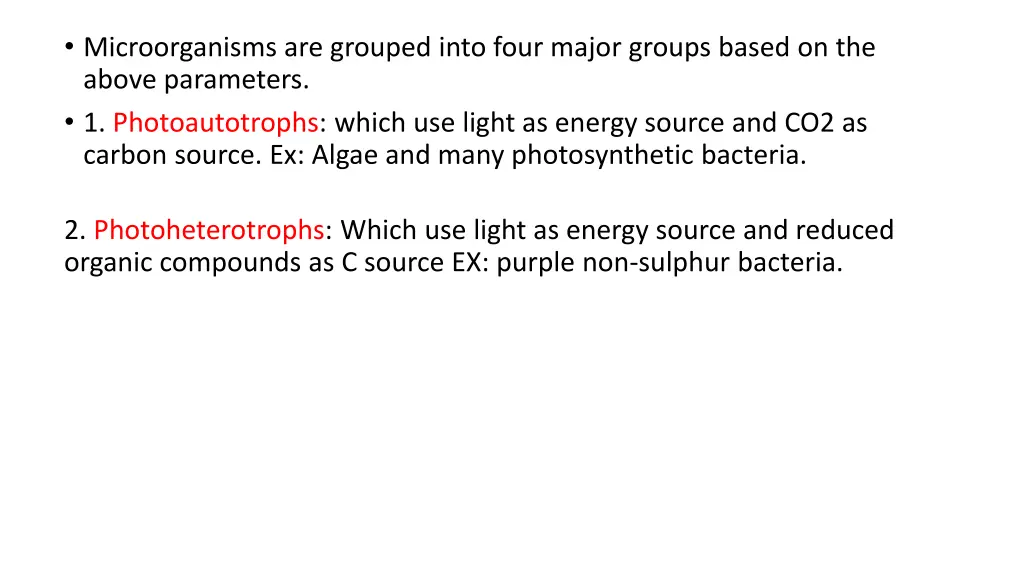 microorganisms are grouped into four major groups