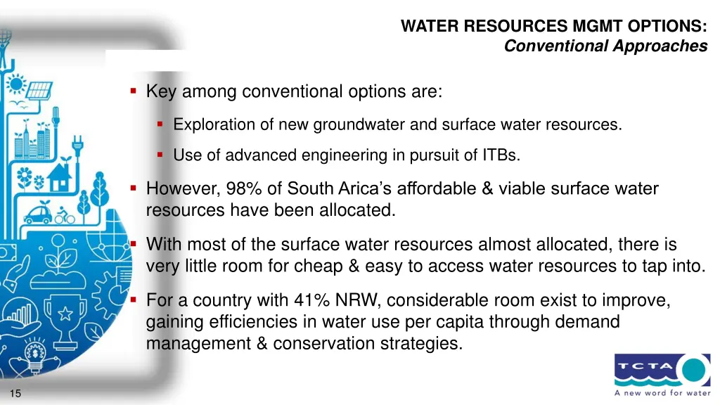 water resources mgmt options conventional