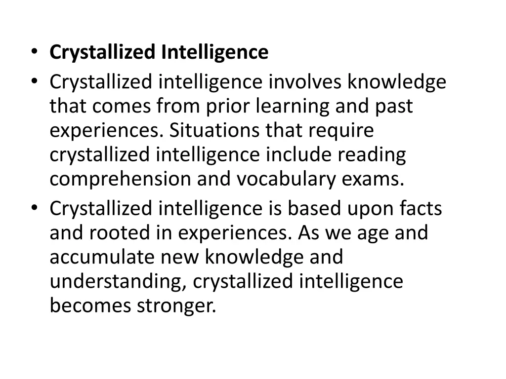 crystallized intelligence crystallized