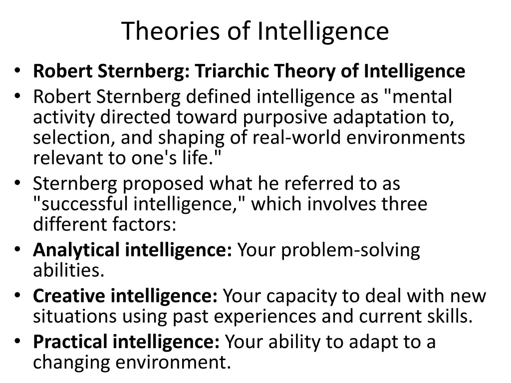 theories of intelligence 1