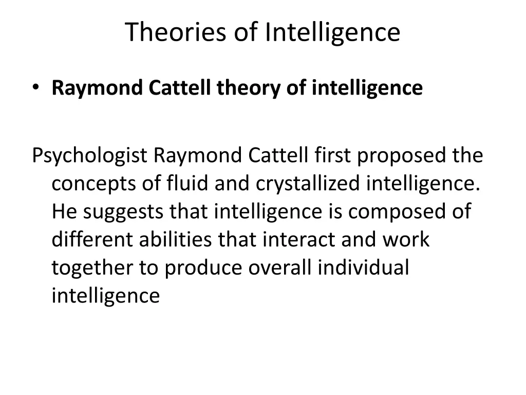 theories of intelligence 2