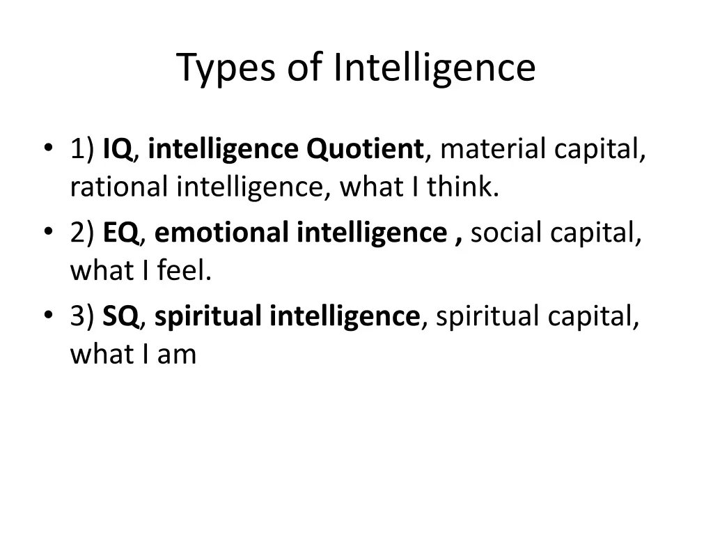 types of intelligence