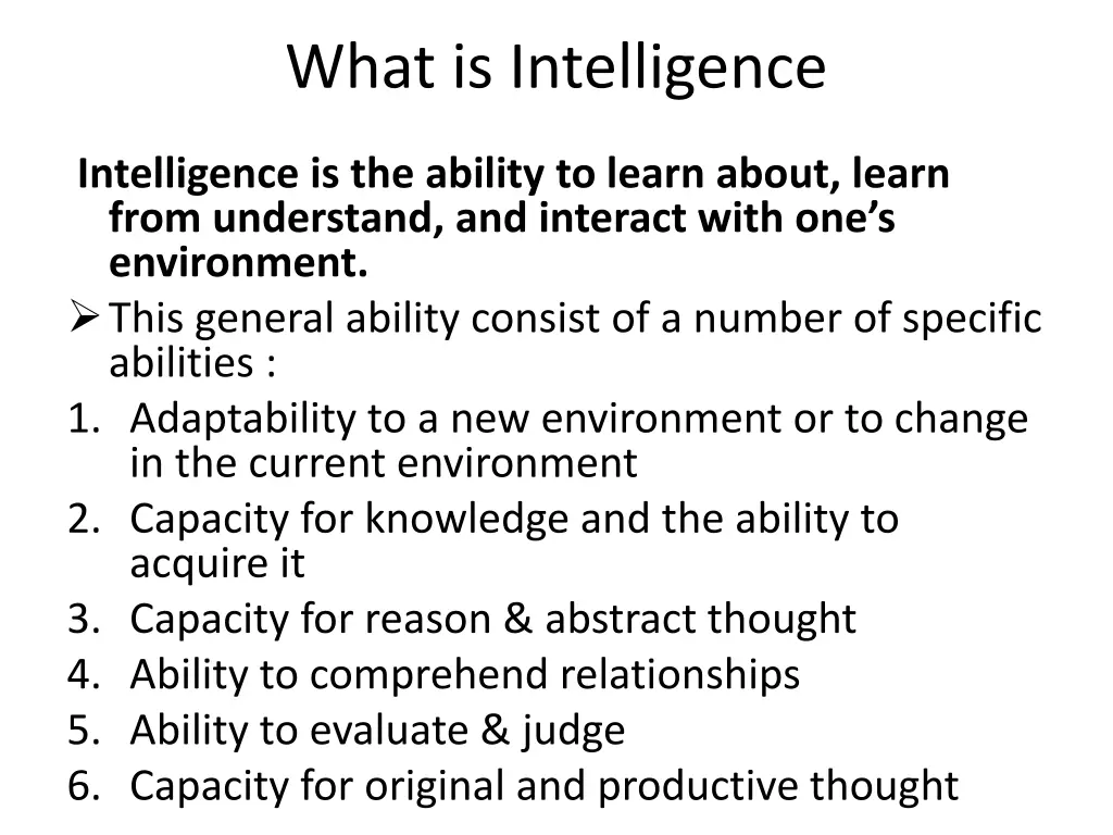 what is intelligence