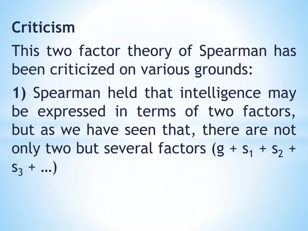 criticism this two factor theory of spearman