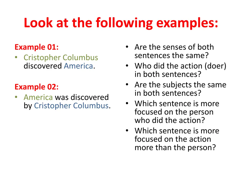 look at the following examples