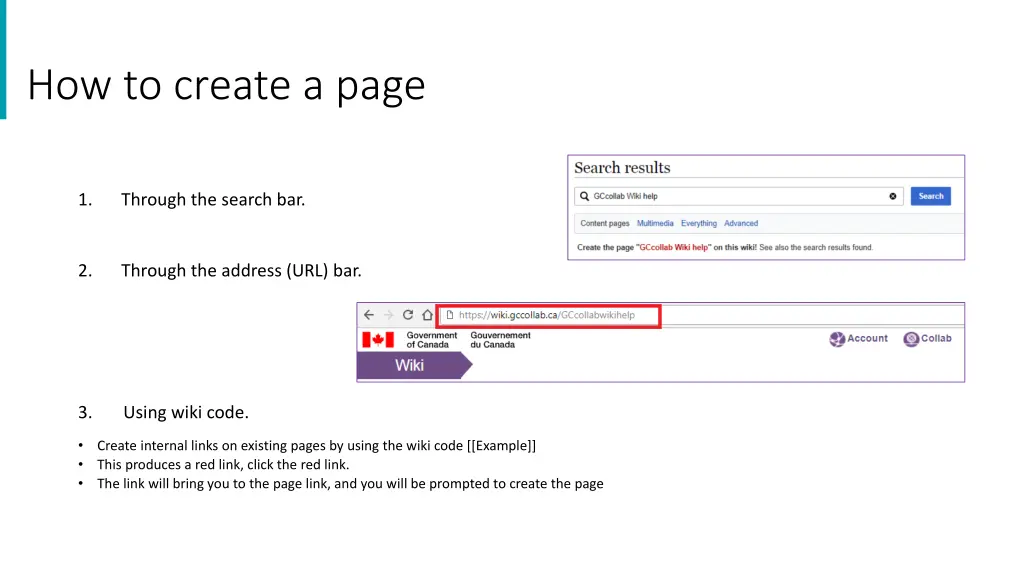 how to create a page