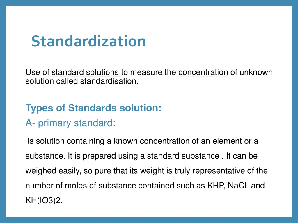 standardization