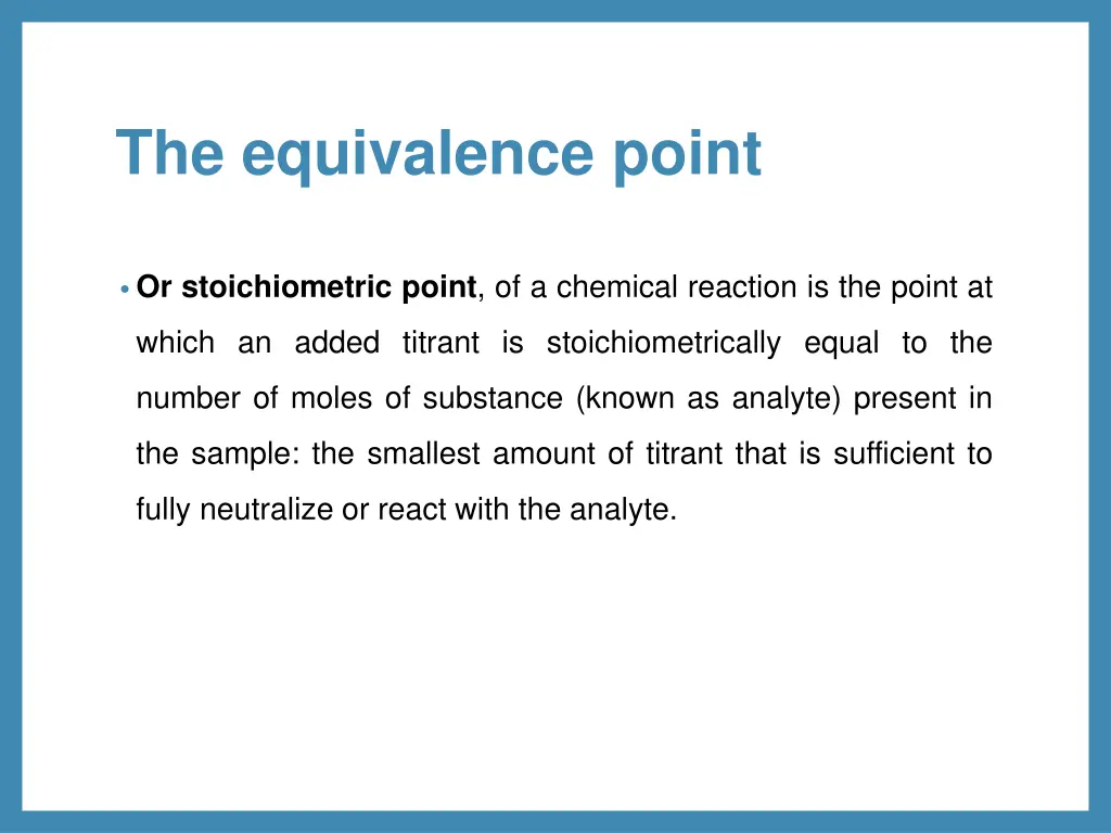 the equivalence point