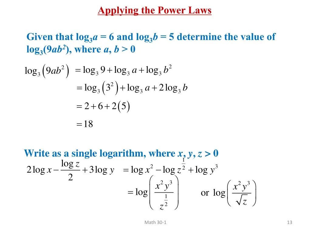 applying the power laws