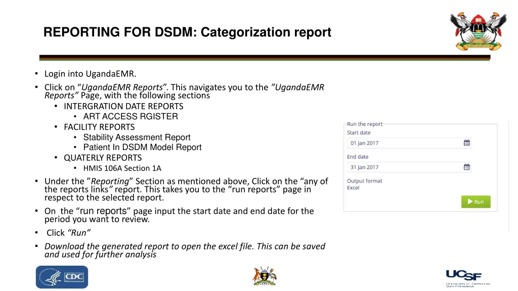 reporting for dsdm categorization report