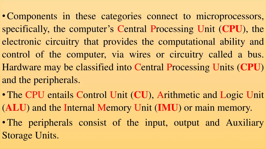 components in these categories connect