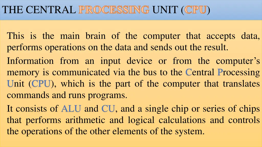 the central processing unit cpu