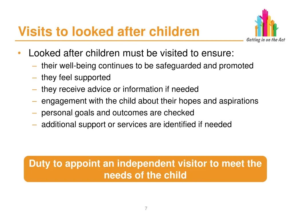 visits to looked after children