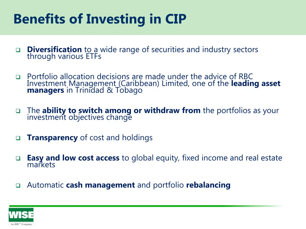 benefits of investing in cip