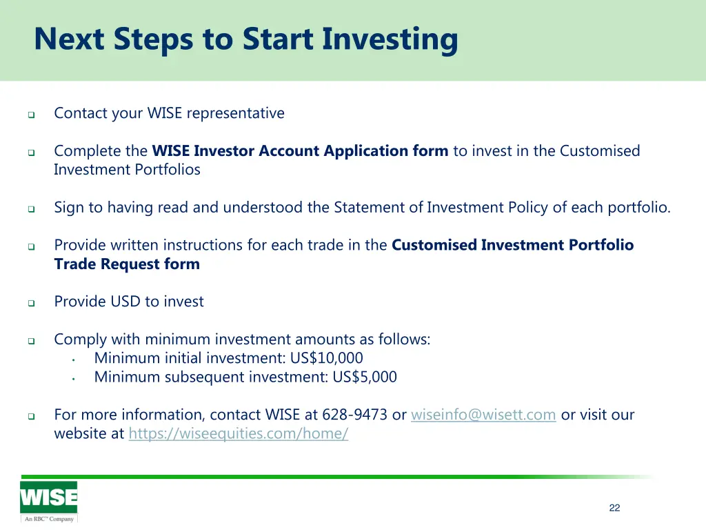 next steps to start investing