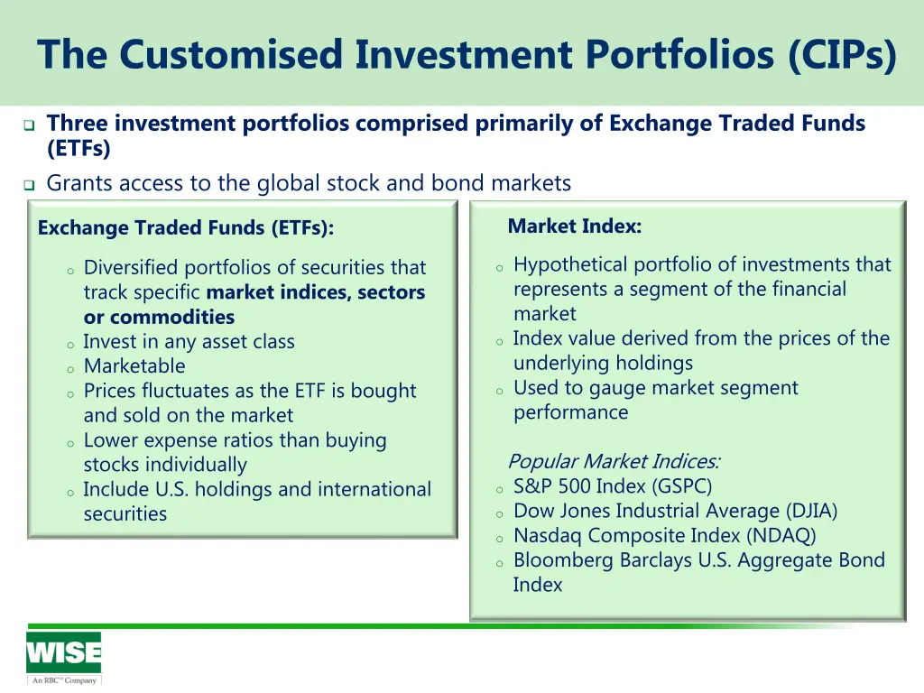 the customised investment portfolios cips three