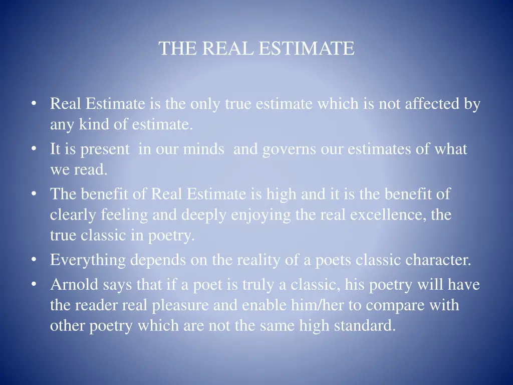 the real estimate