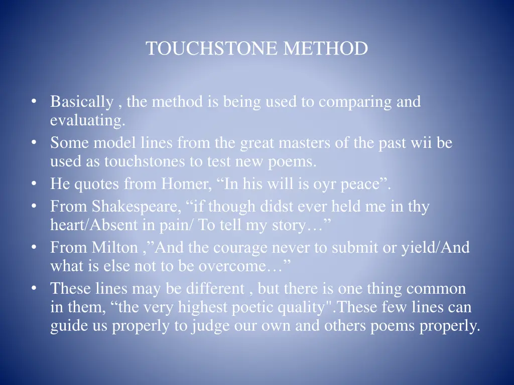 touchstone method 1