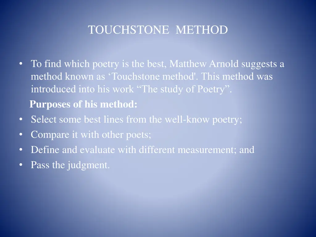 touchstone method