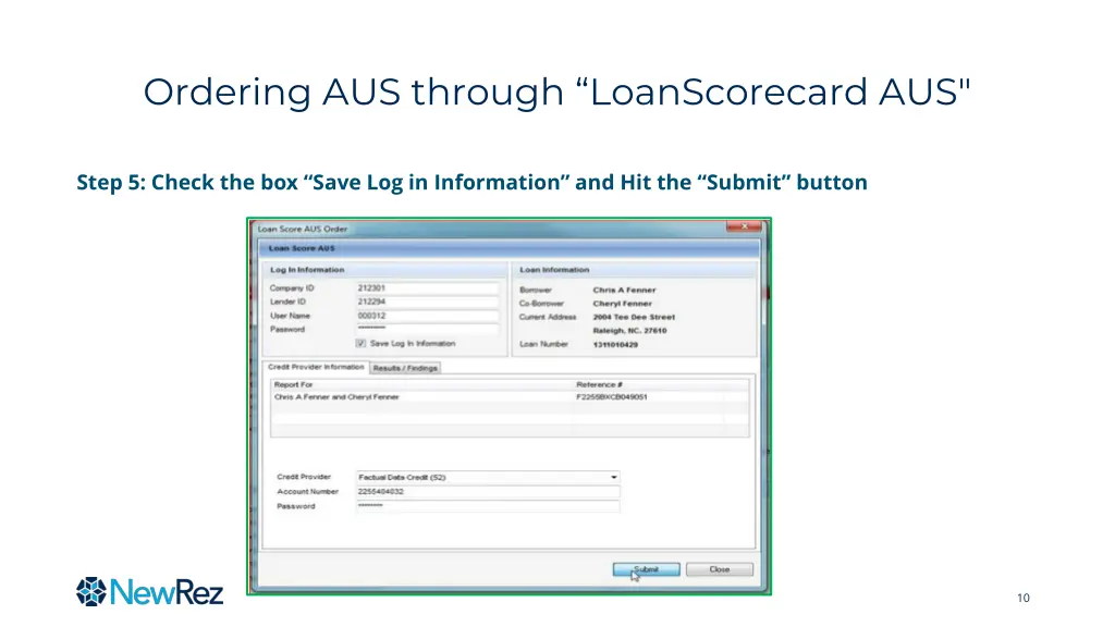 ordering aus through loanscorecard aus