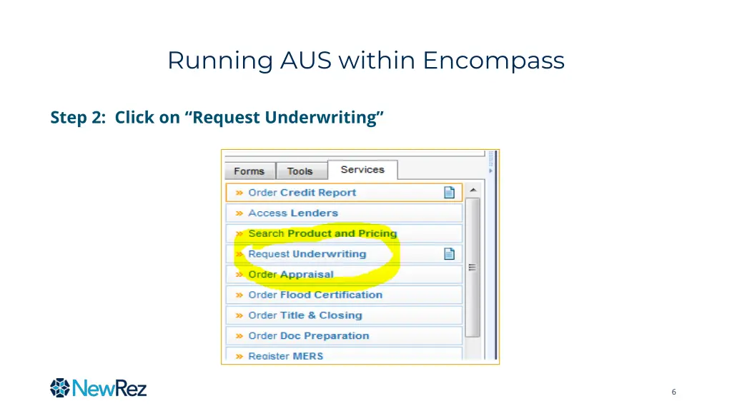 running aus within encompass 2