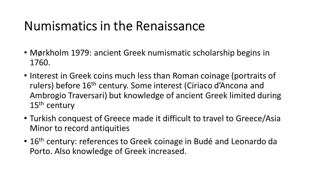 numismatics in the renaissance numismatics