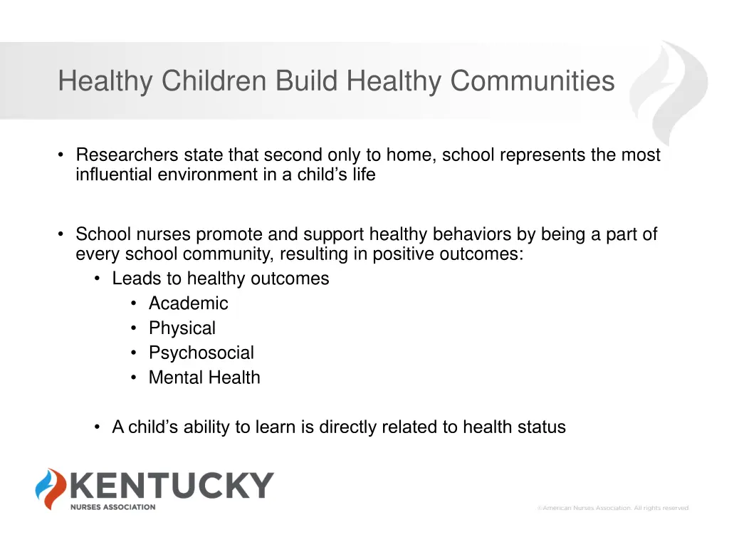 healthy children build healthy communities