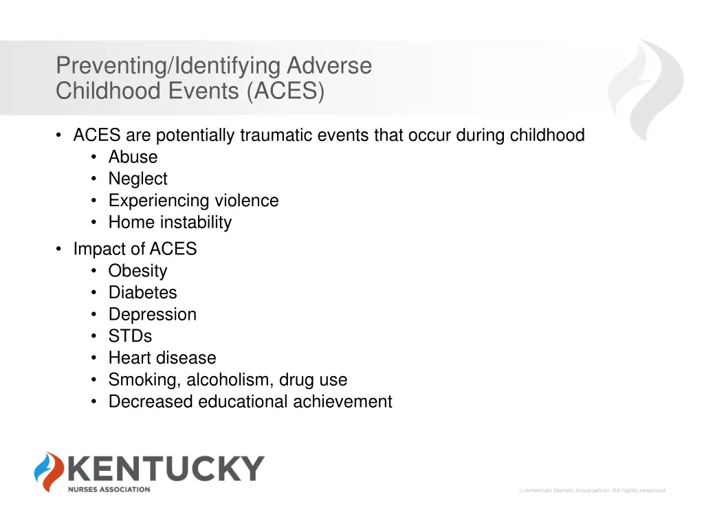 preventing identifying adverse childhood events