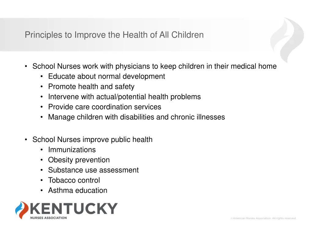 principles to improve the health of all children 1