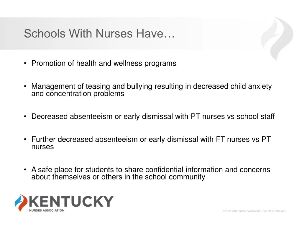 schools with nurses have 2