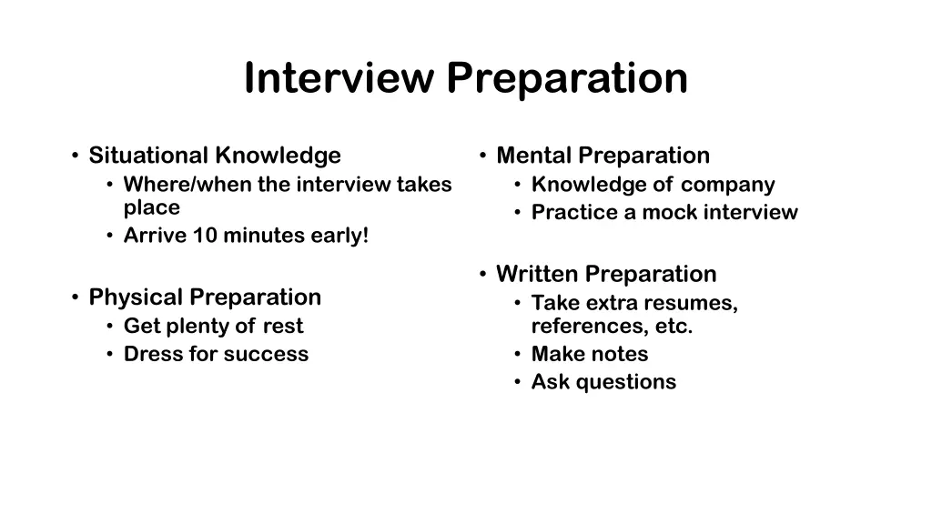 interview preparation