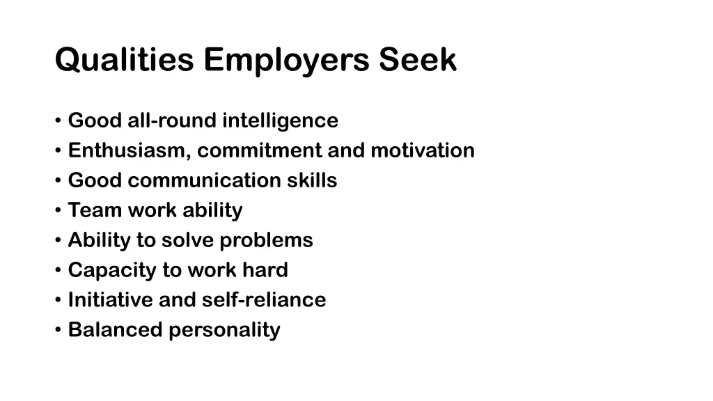 qualities employers seek