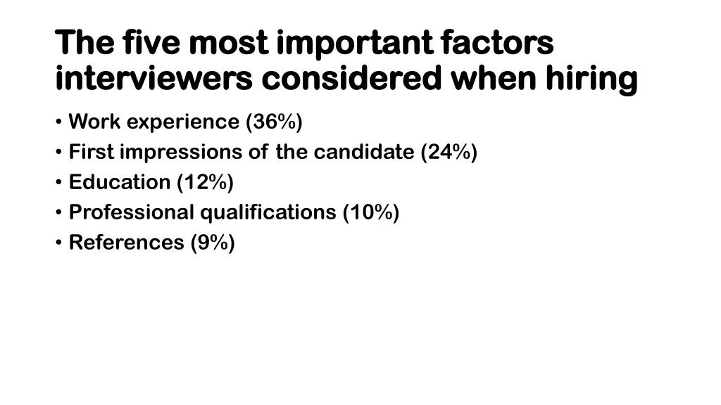 the five most important factors the five most