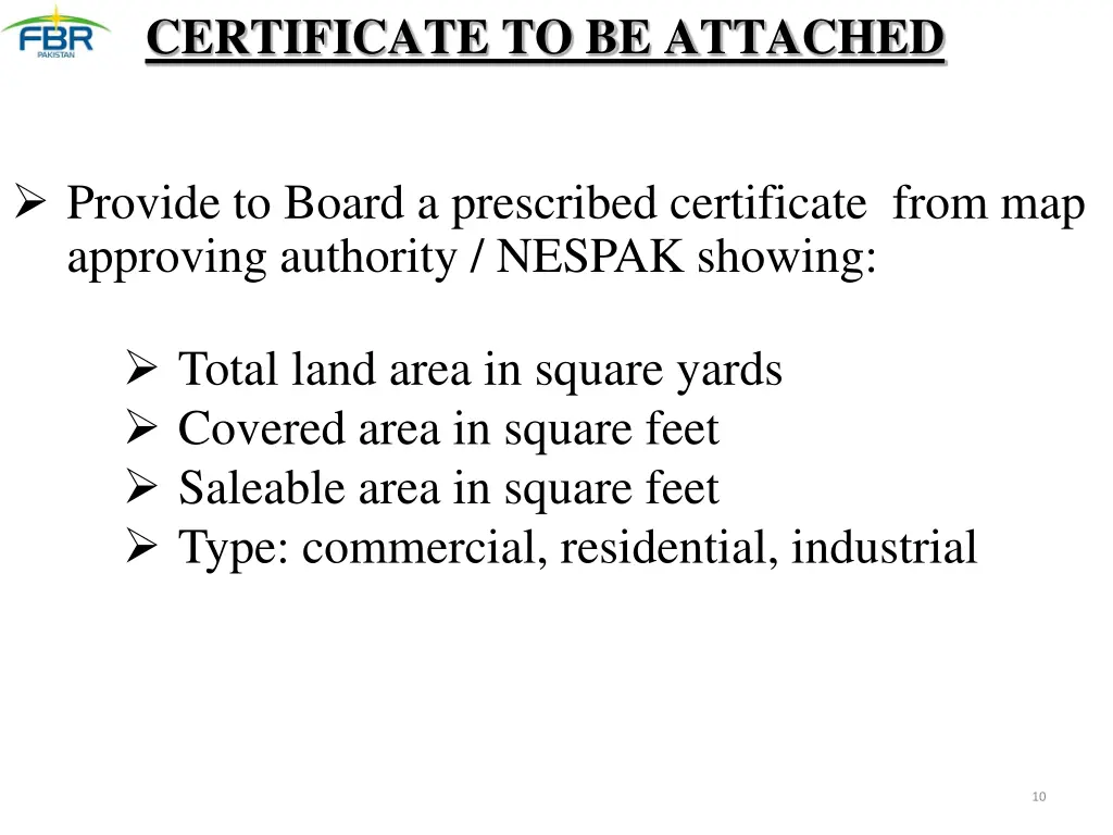 certificate to be attached