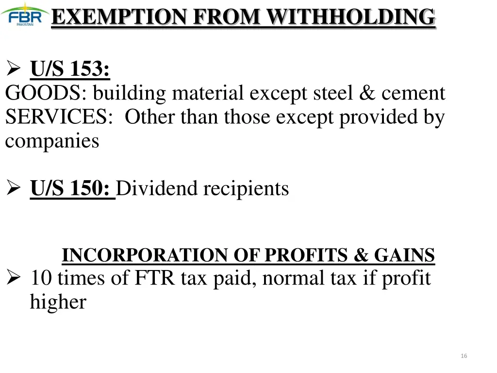 exemption from withholding