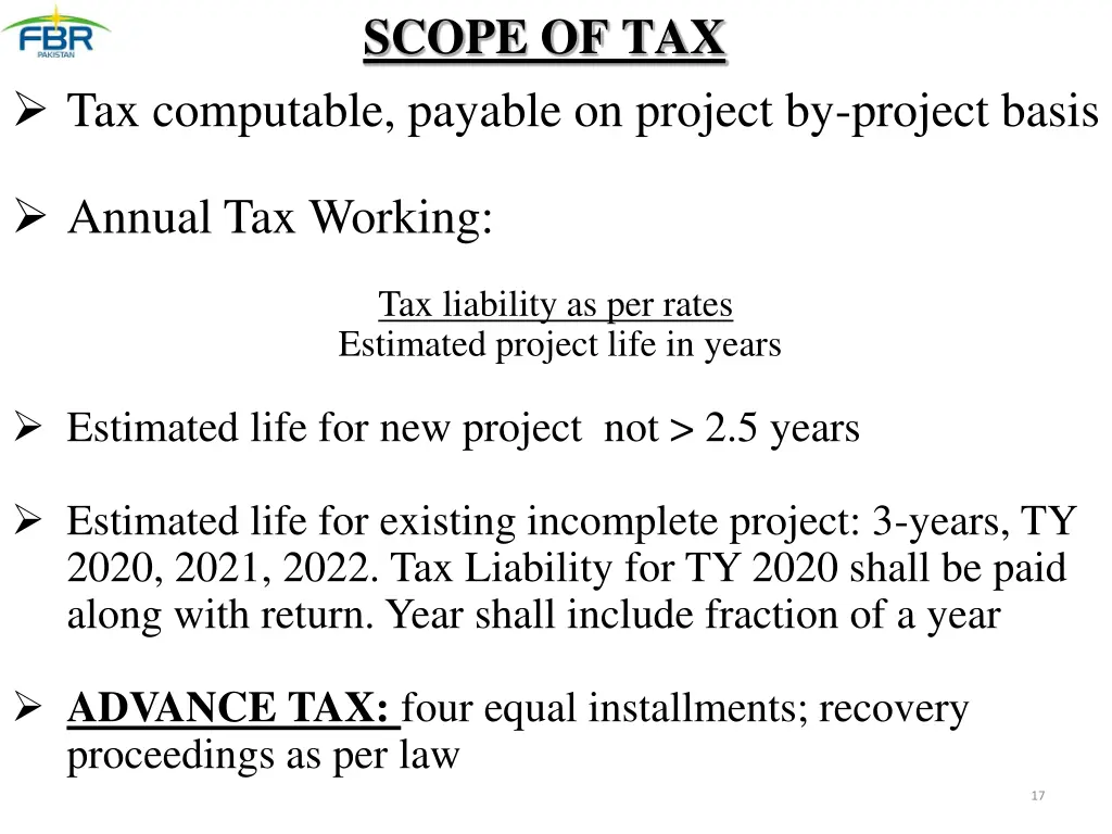 scope of tax