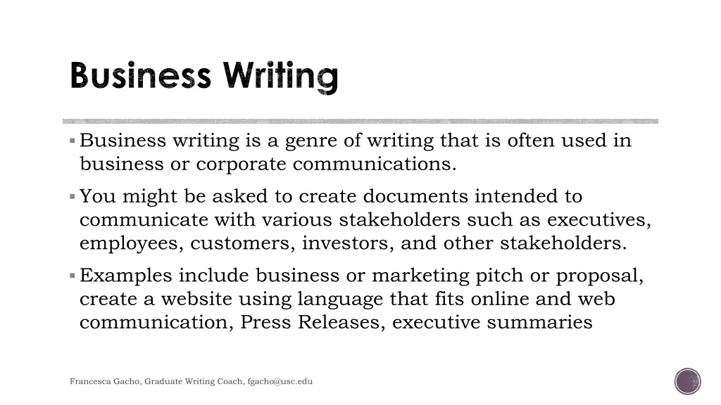 business writing