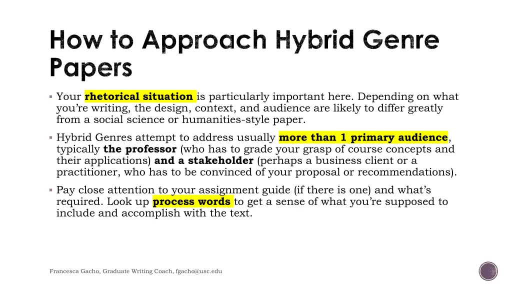 how to approach hybrid genre papers