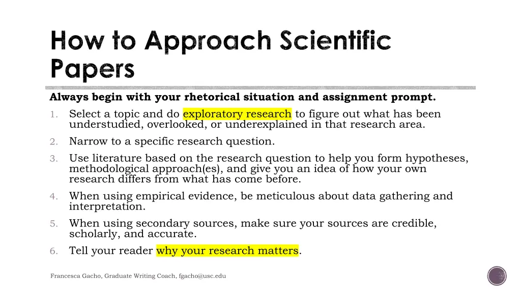 how to approach scientific papers