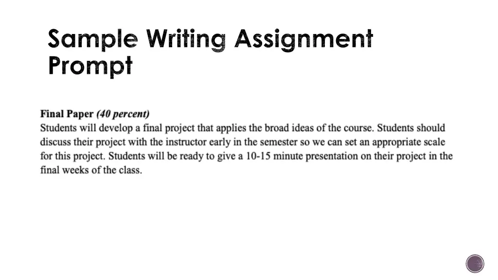 sample writing assignment prompt