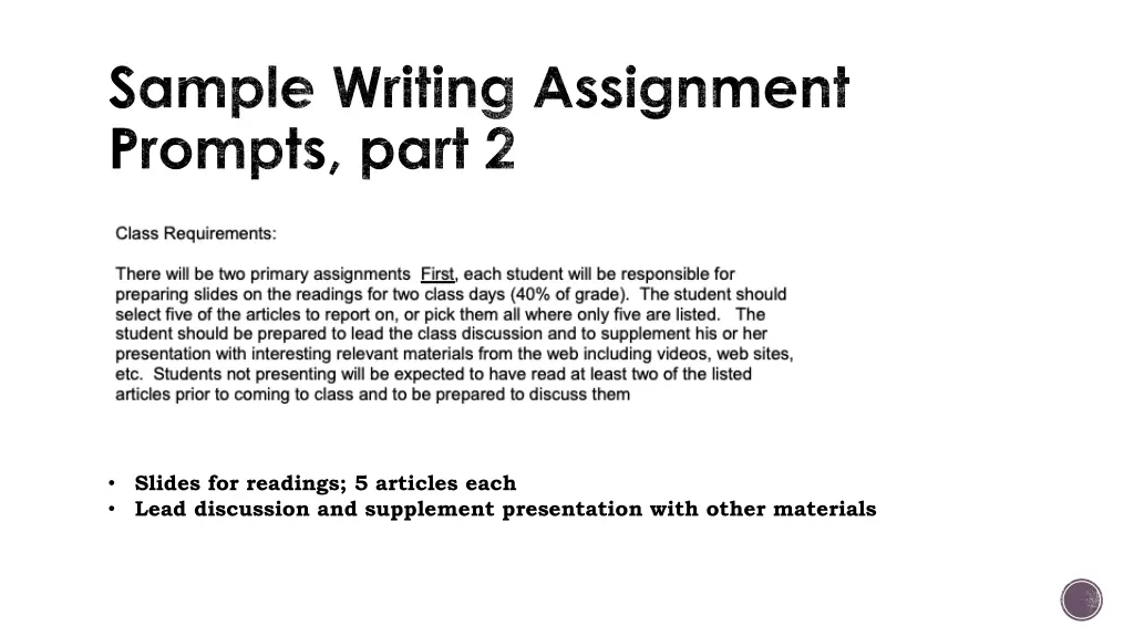 sample writing assignment prompts part 2