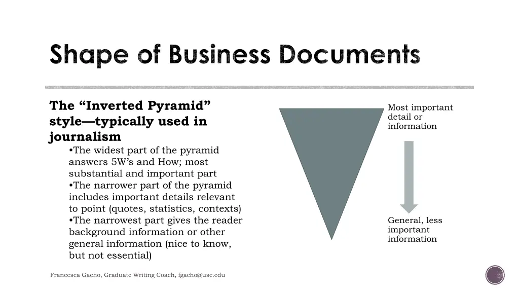 shape of business documents