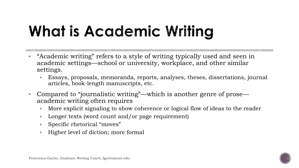 what is academic writing