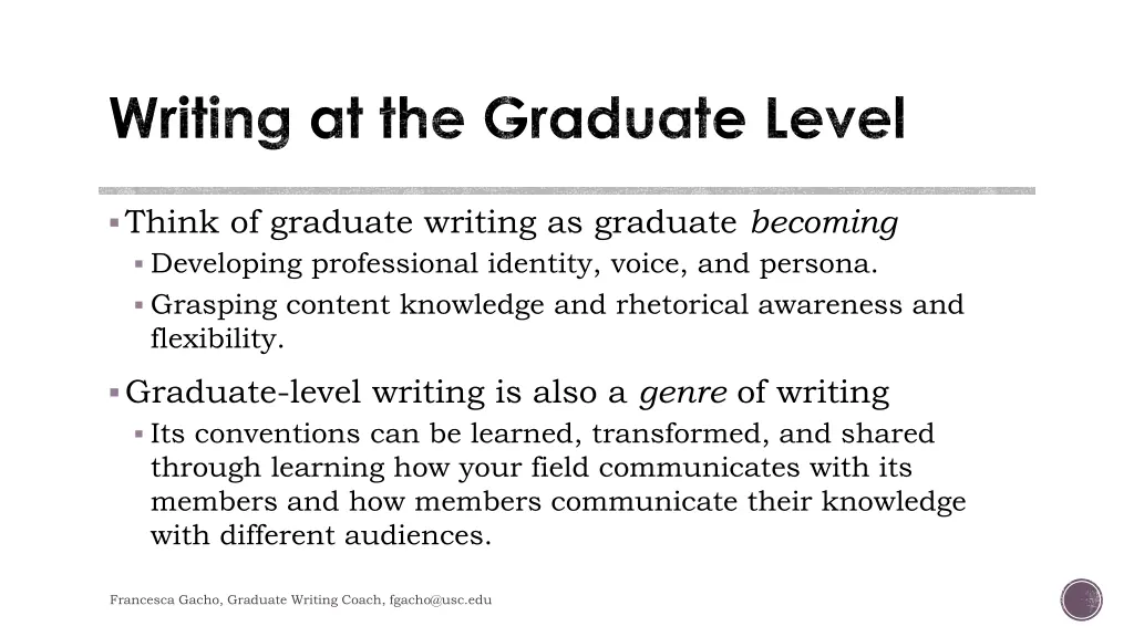 writing at the graduate level